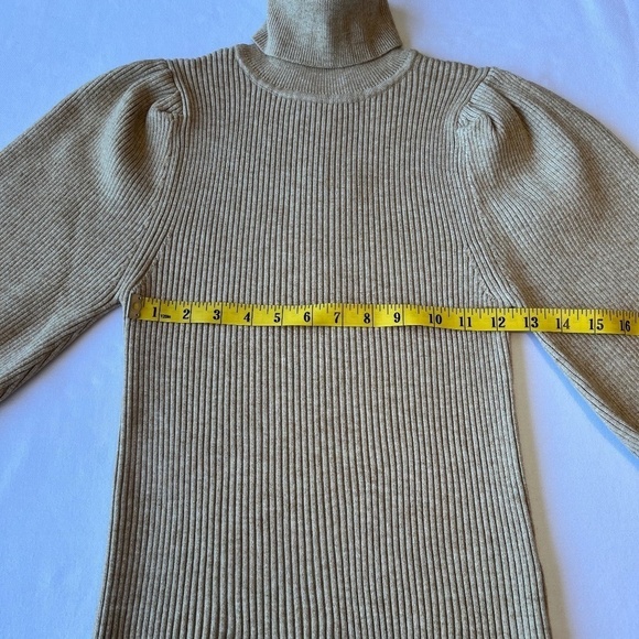NWT - Line and Dot Aria puff sleeve ribbed turtleneck - Picture 3 of 9
